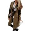 image:imageCHARTOU Womens Casual Twill Notched Lapel Double Breasted Wool Blend Trench Coat Woolen OvercoatArmy Green