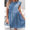 image:imageCHARTOU Lightweight Casual Tunic Dress for Women Flutter Short Sleeve Beach Vacation Midi DressBlue
