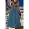image:imageCHARTOU Women 2025 Summer Linen Maxi Dress Sleeveless Open Back Beach Vacation DressesBlue