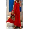 image:imageCHARTOU Women 2025 Summer Linen Maxi Dress Sleeveless Open Back Beach Vacation DressesRed