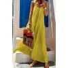image:imageCHARTOU Women 2025 Summer Linen Maxi Dress Sleeveless Open Back Beach Vacation DressesYellow