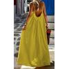 image:imageCHARTOU Women 2025 Summer Linen Maxi Dress Sleeveless Open Back Beach Vacation DressesYellow