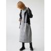 image:imageCHARTOU Womens Houndstooth Patchwork Striped Maxi Dress Long Sleeve Turtleneck Loose Tunic Fall Knit DressGrey