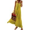 image:imageCHARTOU Women 2025 Summer Linen Maxi Dress Sleeveless Open Back Beach Vacation DressesYellow