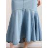 image:imageCHARTOU Women Elegant Fish Tail Long Jean Dress High Waist Ruffle HighLow Hem Party Stretchy Denim SkirtBlue