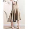 image:imageCHARTOU Women Elegant Fish Tail Long Jean Dress High Waist Ruffle HighLow Hem Party Stretchy Denim SkirtKhaki