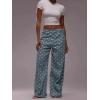 image:imageCHARTOU Women Polka Dot Wide Leg Denim Pants Color Contrast High Waist Baggy Boyfriend Jeans with PocketsBlue