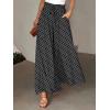 image:imageCHARTOU Women Polka Dot Wide Leg Pants Elastic High Waist Palazzo Ankle Pants with PocketsBlack