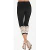 image:imageCHARTOU Women Skinny Stretchy Denim Pants Capris Jeans Lace Cropped Jeans Lightweight Denim PantsBlack
