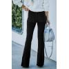image:imageCHARTOU Womens Vintage Elastic High Waist Flared Bell Bottom Corduroy PantsBlack