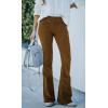 image:imageCHARTOU Womens Vintage Elastic High Waist Flared Bell Bottom Corduroy PantsBrown