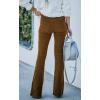 image:imageCHARTOU Womens Vintage Elastic High Waist Flared Bell Bottom Corduroy PantsBrown