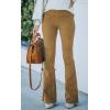 image:imageCHARTOU Womens Vintage Elastic High Waist Flared Bell Bottom Corduroy PantsKhaki