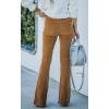 image:imageCHARTOU Womens Vintage Elastic High Waist Flared Bell Bottom Corduroy PantsKhaki