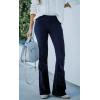 image:imageCHARTOU Womens Vintage Elastic High Waist Flared Bell Bottom Corduroy PantsNavy