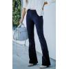 image:imageCHARTOU Womens Vintage Elastic High Waist Flared Bell Bottom Corduroy PantsNavy