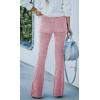 image:imageCHARTOU Womens Vintage Elastic High Waist Flared Bell Bottom Corduroy PantsPink