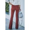 image:imageCHARTOU Womens Vintage Elastic High Waist Flared Bell Bottom Corduroy PantsRust