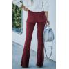 image:imageCHARTOU Womens Vintage Elastic High Waist Flared Bell Bottom Corduroy PantsWine