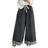 image:imageCHARTOU Wide Leg Denim Pants for Women Baggy Boyfriend Jeans Elastic High Waist Polka Dot TrousersGrey