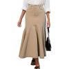 image:imageCHARTOU Women Elegant Fish Tail Long Jean Dress High Waist Ruffle HighLow Hem Party Stretchy Denim SkirtKhaki