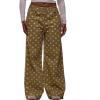 image:imageCHARTOU Women Polka Dot Wide Leg Denim Pants Color Contrast High Waist Baggy Boyfriend Jeans with PocketsKhaki