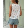image:imageCHARTOU Women Floral Boho Vest Top Tie Front Sleeveless Eyelet Embroidered Summer Vacation Tank TopWhite