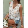 image:imageCHARTOU Women Floral Boho Vest Top Tie Front Sleeveless Eyelet Embroidered Summer Vacation Tank TopWhite