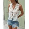 image:imageCHARTOU Women Floral Boho Vest Top Tie Front Sleeveless Eyelet Embroidered Summer Vacation Tank TopWhite