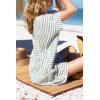 image:imageCHARTOU Womens Striped Beach Cover Up Dress Baggy Batwing Sleeve Short Sundress Tunic Shirt Dresses SummerFresh Green