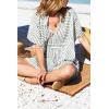 image:imageCHARTOU Womens Striped Beach Cover Up Dress Baggy Batwing Sleeve Short Sundress Tunic Shirt Dresses SummerFresh Green
