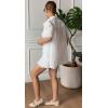 image:imageCHARTOU Eyelet Two Piece Short Sets for Women Button Down Shirt with Lace Embroidered Shorts Summer OutfitWhite
