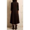 image:imageCHARTOU Maxi Dresses for Women 2025 Long Sleeve T Shirt Dress Long Flowy Turtle High Neck Dress with PocketsBrown