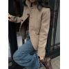 image:imageCHARTOU Short Winter Wool Coats for Women Slim Fit Button Down Pea Coat Blazer Wool JacketMocha