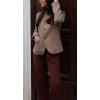 image:imageCHARTOU Short Winter Wool Coats for Women Slim Fit Button Down Pea Coat Blazer Wool JacketMocha