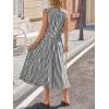 image:imageCHARTOU Summer Skirt Sets Women 2 Piece Outfits Striped Crop Tank Top Midi Dress Travel Matching Set VacationBlack