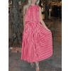 image:imageCHARTOU Summer Skirt Sets Women 2 Piece Outfits Striped Crop Tank Top Midi Dress Travel Matching Set VacationPink