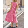 image:imageCHARTOU Summer Skirt Sets Women 2 Piece Outfits Striped Crop Tank Top Midi Dress Travel Matching Set VacationPink