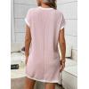 image:imageCHARTOU Summer T Shirt Dress for Women Color Block Casual Short Sleeve Tunic Short SundressPink