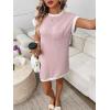 image:imageCHARTOU Summer T Shirt Dress for Women Color Block Casual Short Sleeve Tunic Short SundressPink