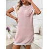 image:imageCHARTOU Summer T Shirt Dress for Women Color Block Casual Short Sleeve Tunic Short SundressPink