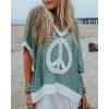 image:imageCHARTOU Women Chunky Cable Knit Sweater Vest Color Contrast Hollow Out Half Sleeve Pullover Tank TopsLight Blue