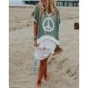 image:imageCHARTOU Women Chunky Cable Knit Sweater Vest Color Contrast Hollow Out Half Sleeve Pullover Tank TopsLight Blue