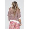 image:imageCHARTOU Women Chunky Cable Knit Sweater Vest Color Contrast Hollow Out Half Sleeve Pullover Tank TopsLight Purple