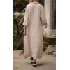 image:imageCHARTOU Women Cotton Linen Button Up Shirt Dress Flowy Long Sleeve Maxi Dress Modest Beach Cover Ups Kaftan SundressApricot