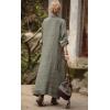 image:imageCHARTOU Women Cotton Linen Button Up Shirt Dress Flowy Long Sleeve Maxi Dress Modest Beach Cover Ups Kaftan SundressArmy Green