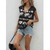 image:imageCHARTOU Women Floral Boho Sweater Vest Summer Top Deep V Neck Sleeveless Button Down Cardigan Tank TopBlack