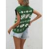 image:imageCHARTOU Women Floral Boho Sweater Vest Summer Top Deep V Neck Sleeveless Button Down Cardigan Tank TopGreen