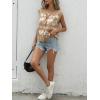image:imageCHARTOU Women Floral Boho Sweater Vest Summer Top Deep V Neck Sleeveless Button Down Cardigan Tank TopKhaki