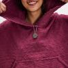 image:imageCHARTOU Women Lightweight Hoodies Knitted Sweatshirt Oversized Fall Fashion Pullover Sweater TopsWine
